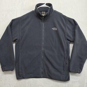 The North Face Fleece Full Zip Mock Neck Jacket Gray Mens XL Outdoor Activewear